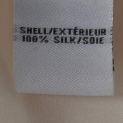 Pre Owned Diane Von Furstenberg Cream Silk Sleeveless Ruffled Hem Top S