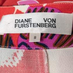 Pre Owned Diane von Furstenberg Multicolor Printed Crepe Kimono Top and Pant Set S