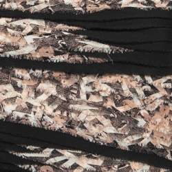 Pre Owned Diane Von Furstenberg Black Jersey Ruffled Bodycon Dress M