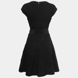 Pre Owned Diane von Furstenberg Black Knit A-Line Midi Dress M