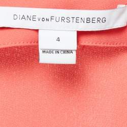 Pre Owned Diane Von Furstenberg Coral Pink Crepe Emerson Romper S