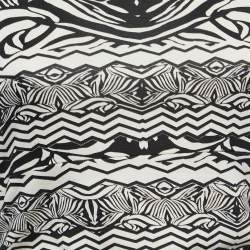 Pre Owned Diane Von Furstenberg Black/White Printed Jersey Selene Dress M