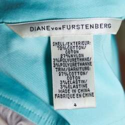 مملوكة مسبقًا Diane Von Furstenberg Multicolor Striped Cotton Belted Midi Dress S