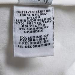 Pre Owned Diane Von Furstenberg White Floral Sequin Embellished Nylon Long Sleeve Top S