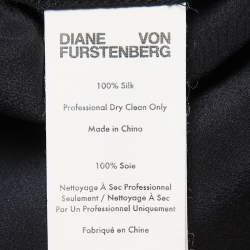 مملوكة مسبقًا Diane Von Furstenberg Black Floral Printed Silk Pajama Top M