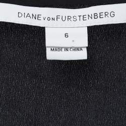 Diane Von Furstenberg Black Silk Half Cape Sleeve Jumpsuit M
