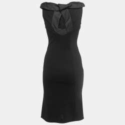 Pre Owned Diane Von Furstenberg Black Wool Sleeveless Pansy Dress S