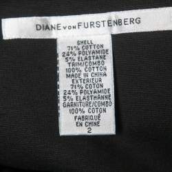 Pre Owned Diane Von Furstenberg  Black Knit Sleeveless Tai Midi Dress S