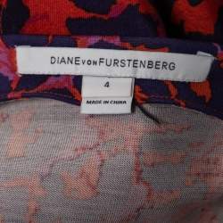 Diane Von Furstenberg Multicolor Printed Jersey Wrap Dress S