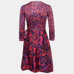 Diane Von Furstenberg Multicolor Printed Jersey Wrap Dress S