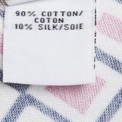 Pre Owned Diane Von Furstenberg Pink Printed Cotton & Silk Mini Wrap Dress M