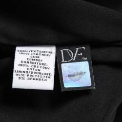 Pre Owned Diane Von Furstenberg Silver Leather Mini Skirt M