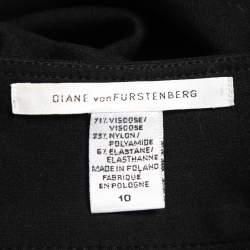 Pre Owned Diane Von Furstenberg Black Knit Sleveless Mini Dress L