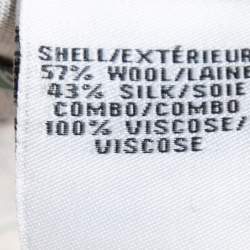 Pre Owned Diane Von Furstenberg Black Jersey Printed Contrast Midi Wrap Dress M