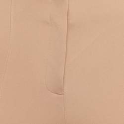 Diane Von Furstenberg Tan Brown Stretch Crepe High Waist Trousers S