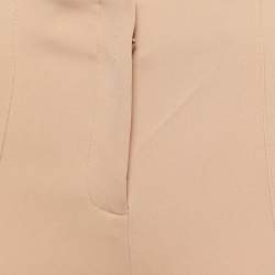 Diane Von Furstenberg Tan Brown Stretch Crepe High Waist Trousers S