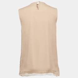 Pre Owned Diane Von Furstenberg Dusty Pink Embellished Silk Sleeveless Top S