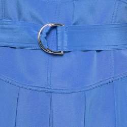 Pre Owned Diane Von Furstenberg Blue Silk Halterneck Midi Dress L