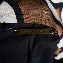 Pre Owned Diane Von Furstenberg Brown Printed Belted Clean Margee Coat M