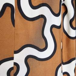 Pre Owned Diane Von Furstenberg Brown Printed Belted Clean Margee Coat M