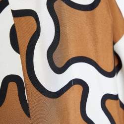Pre Owned Diane Von Furstenberg Brown Printed Belted Clean Margee Coat M