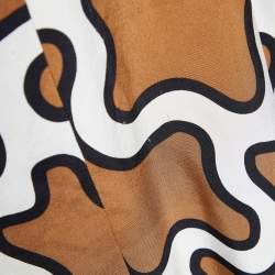 Pre Owned Diane Von Furstenberg Brown Printed Belted Clean Margee Coat M
