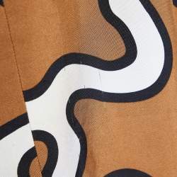 Pre Owned Diane Von Furstenberg Brown Printed Belted Clean Margee Coat M