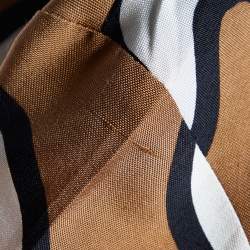 Pre Owned Diane Von Furstenberg Brown Printed Belted Clean Margee Coat M