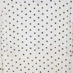 Pre Owned Diane Von Furstenberg White Studded Abriela Embellished Dress XL