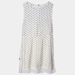 Pre Owned Diane Von Furstenberg White Studded Abriela Embellished Dress XL