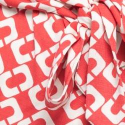 Diane Von Furstenberg Red Printed Silk New Julian Two Wrap Dress S