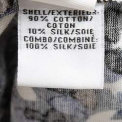 Pre Owned Diane Von Furstenberg Navy Blue Printed Cotton & Silk Sigourney Wrap Dress M