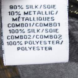 Pre Owned Diane Von Furstenberg Black/Gold Silk Jacquard Isolde Blouse S