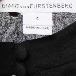 Pre Owned Diane Von Furstenberg Black/Gold Silk Jacquard Isolde Blouse S