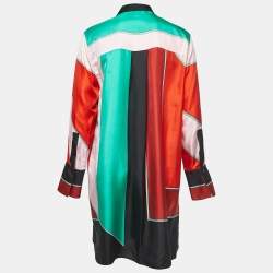 Pre Owned Diane Von Furstenberg Multicolor Silk Shirt Dress M