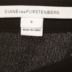 Diane Von Furstenberg Black Crepe Long Sleeve Jumpsuit S