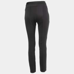 Pre Owned Diane Von Furstenberg Black Cotton Stretch Tapered Pants M