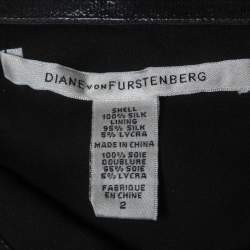 Pre Owned Diane Von Furstenberg Red Printed Silk Embellished Garvin Strapless Mini Dress S