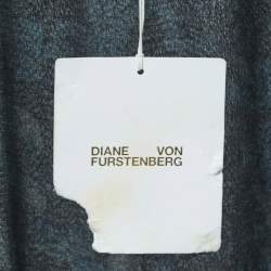 Pre Owned Diane Von Furstenberg Blue Floral Print Chiffon Sleeveless Wrap Maxi Dress XS