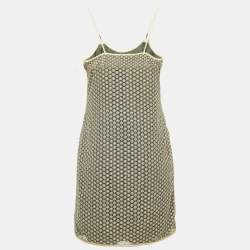 Pre Owned Diane Von Furstenberg Gold Guipure Lace Strappy Mini Dress S