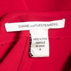 Pre Owned Diane Von Furstenberg Pink Knit Midi Dress S