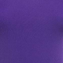 Pre Owned Diane Von Furstenberg Purple Knit Flared Short Dress S/M