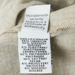 Diane Von Furstenberg Grey Linen Blend Open Front Belted Coat XL