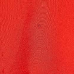 Pre Owned Diane Von Furstenberg Dark Orange Crepe Button Front Belted Midi Dress S