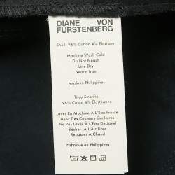 Diane Von Furstenberg Black Cotton Cropped Trousers M
