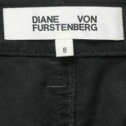 Diane Von Furstenberg Black Cotton Cropped Trousers M
