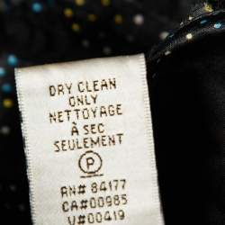 Pre Owned Diane Von Furstenberg Black Embellished textured Silk Aja Mini Dress L