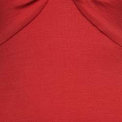 Pre Owned Diane Von Furstenberg Red Wool Knot Detail Mini Dress XS
