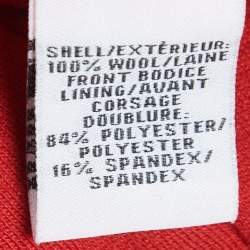 Pre Owned Diane Von Furstenberg Red Wool Knot Detail Mini Dress XS