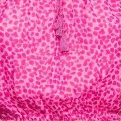 Pre Owned Diane Von Furstenberg Pink Camila Print Silk Off Shoulder Asymmetrical Dress XS